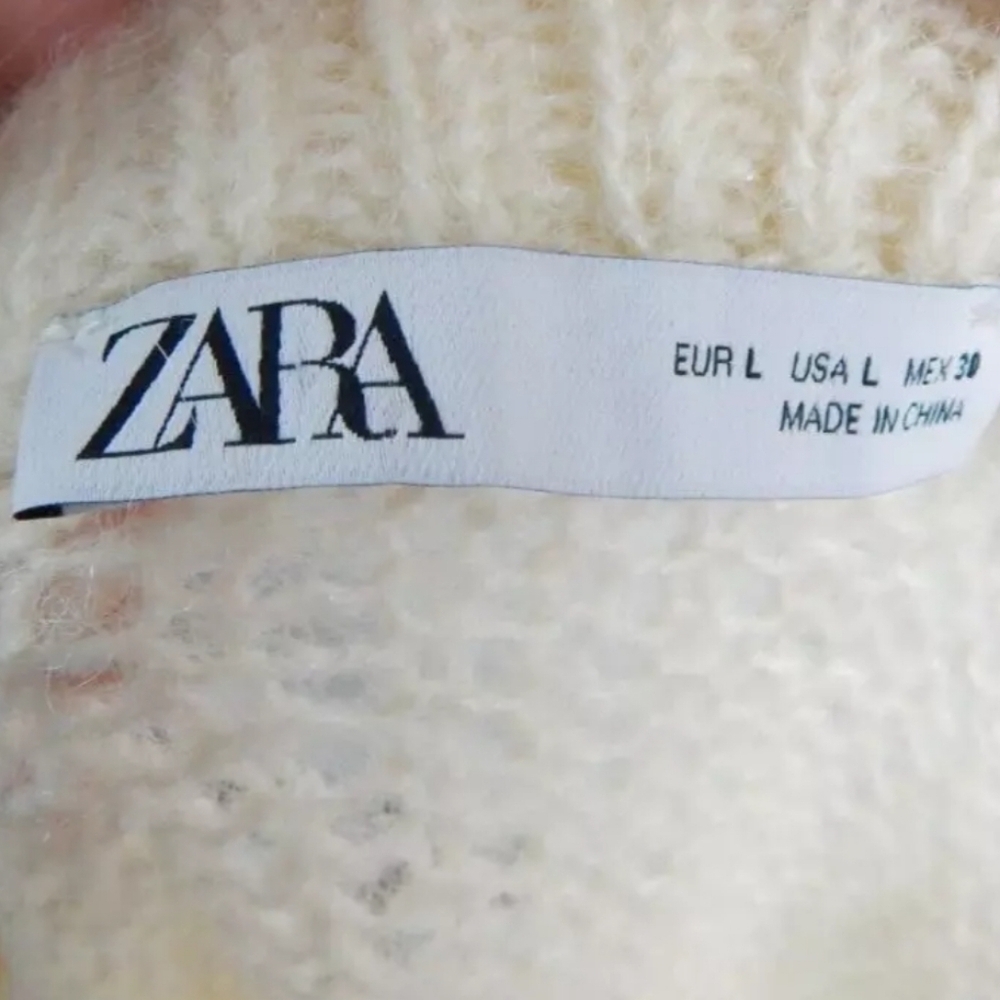 Zara Alpaca Wool Blend Sheer Drawstring Waist Swe… - image 3